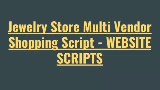 jewelry store multi vendor shopping script