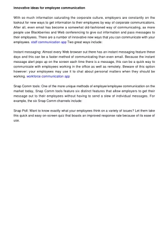 innovative ideas for employee communication with