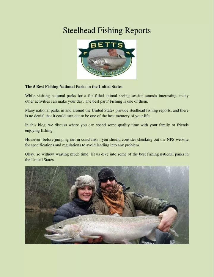 steelhead fishing reports