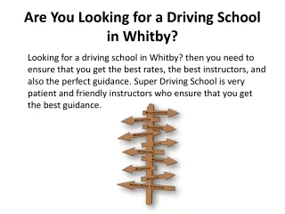 are you looking for a driving school in whitby