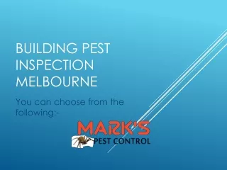 Building Pest Inspection Melbourne | Hire Marks Pest Control
