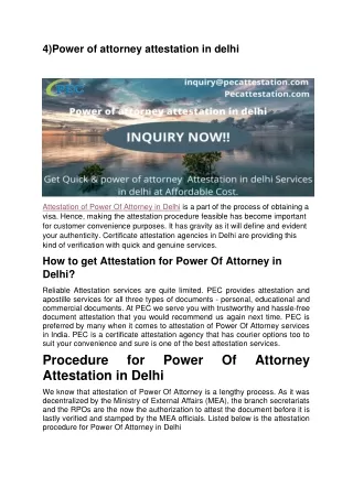 Power of attorney attestation