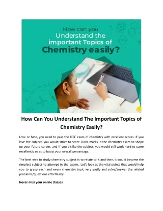 how can you understand the important topics