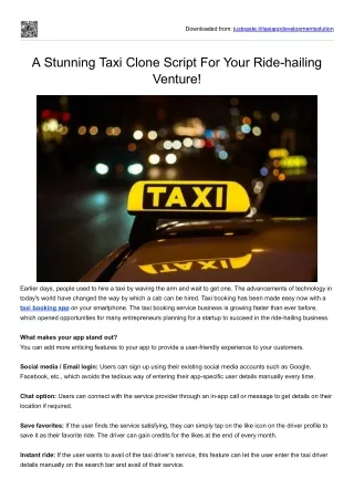 taxi app development solution