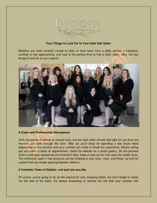 Four Things to Look For In Your Utah Hair Salon