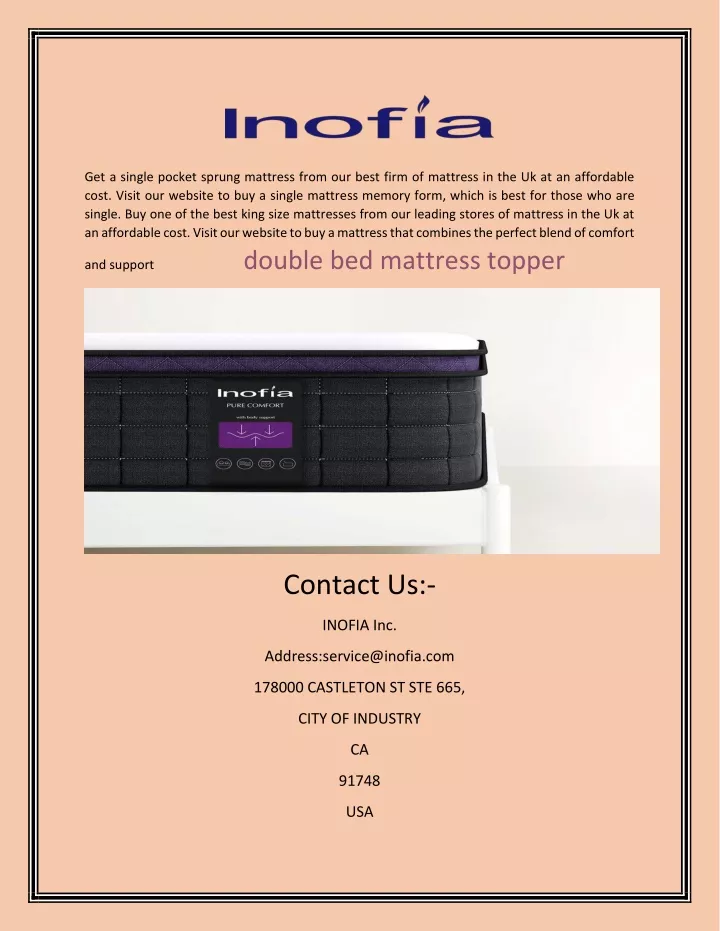 get a single pocket sprung mattress from our best