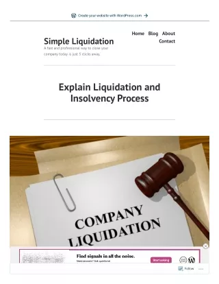 Explain Liquidation and Insolvency Process