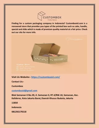 finding for a custom packaging company