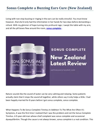 How Sonus Complete New Zealand Supplement Works?