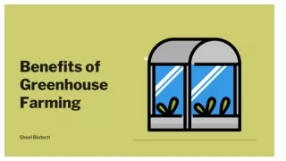 Benefits of Greenhouse farming