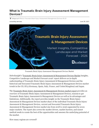 what is traumatic brain injury assessment