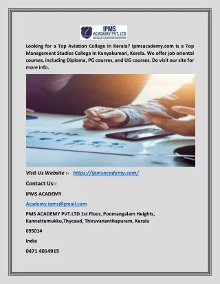 Top Management Studies College In Kanyakumari