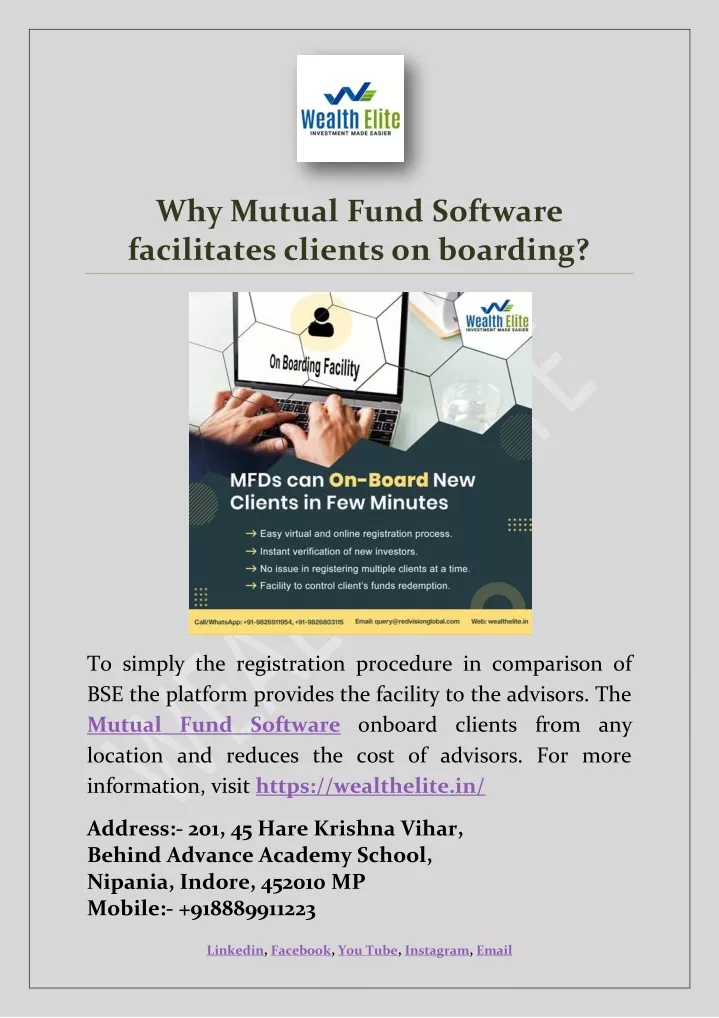 why mutual fund software facilitates clients