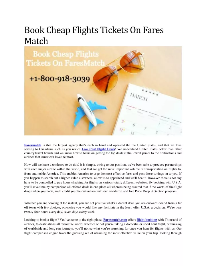 book cheap flights tickets on fares match