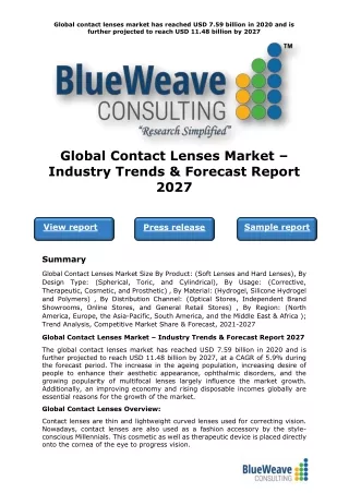global contact lenses market has reached
