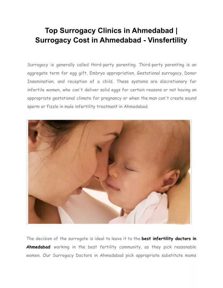 top surrogacy clinics in ahmedabad surrogacy cost