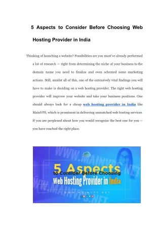 5 aspects to consider before choosing web