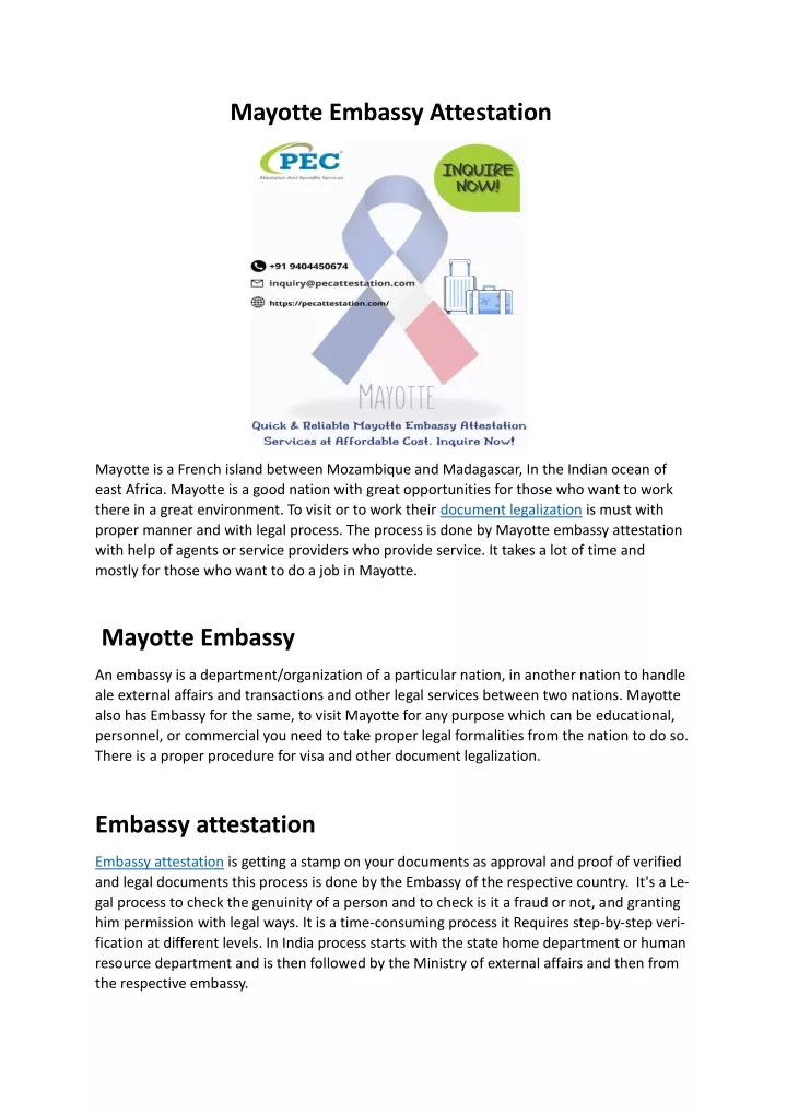mayotte embassy attestation