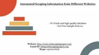 it s fresh and high quality database get free sample from us