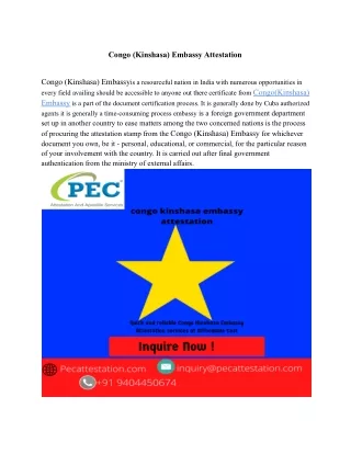 Congo (Kinshasa) Embassy Attestation