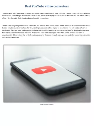 best youtube video converters