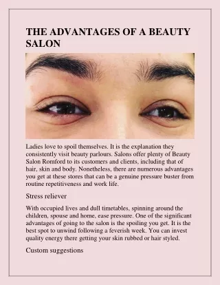 the advantages of a beauty salon