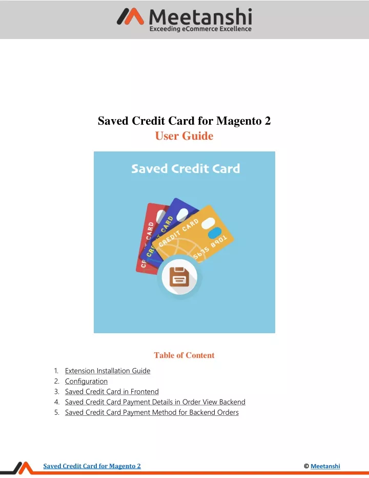 saved credit card for magento 2 user guide