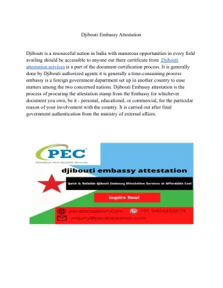 Djibouti Embassy Attestation