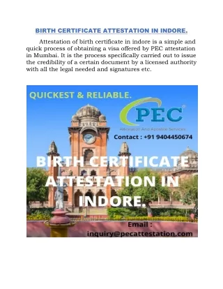 Birth Certificate Attestation In Indore-Shreyans Khinvasara-JUNE BATCH-GROUP A