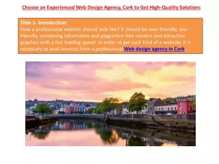 Choose an Experienced Web Design Agency, Cork to Get High-Quality Solutions