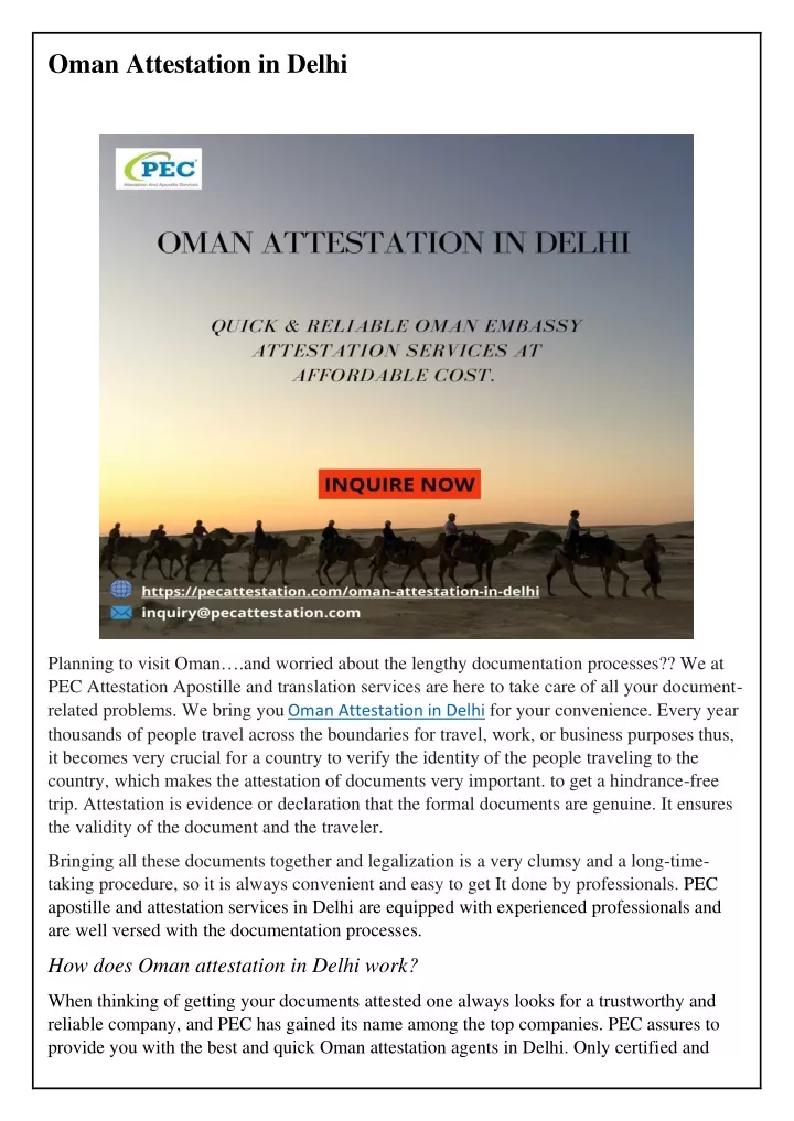 oman attestation in delhi