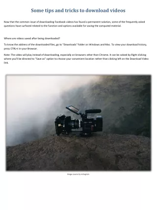 some tips and tricks to download videos