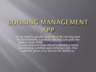 Booking Management App PPT