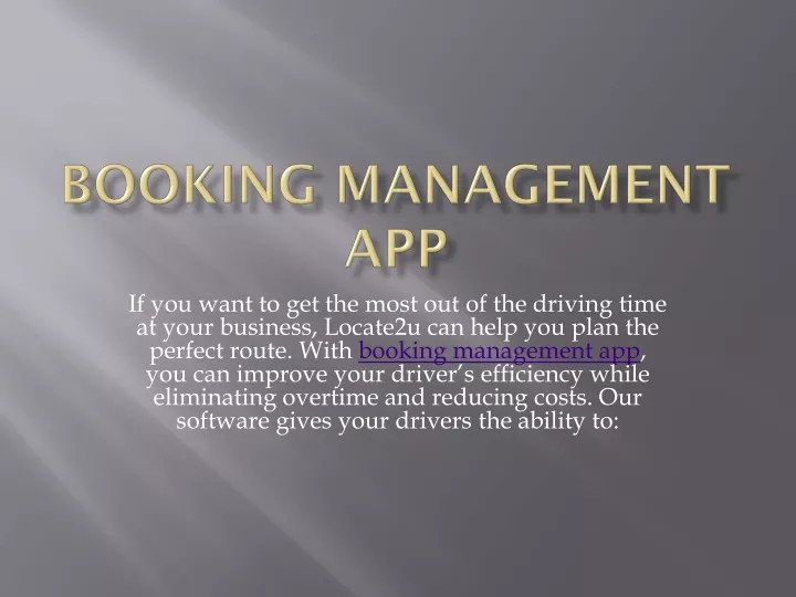 booking management app