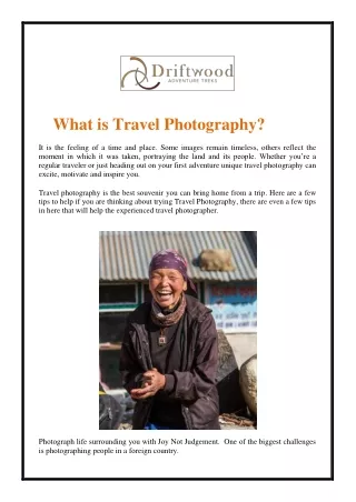What is Travel Photography?