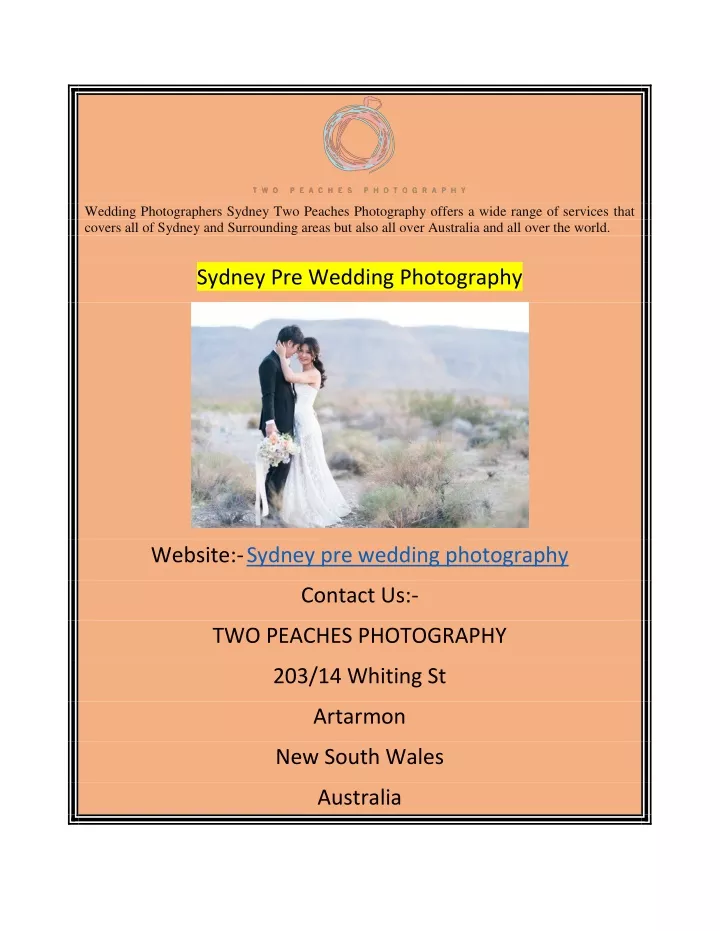 wedding photographers sydney two peaches