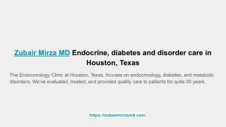 Zubair Mirza MD Houston Endocrinology Specialist