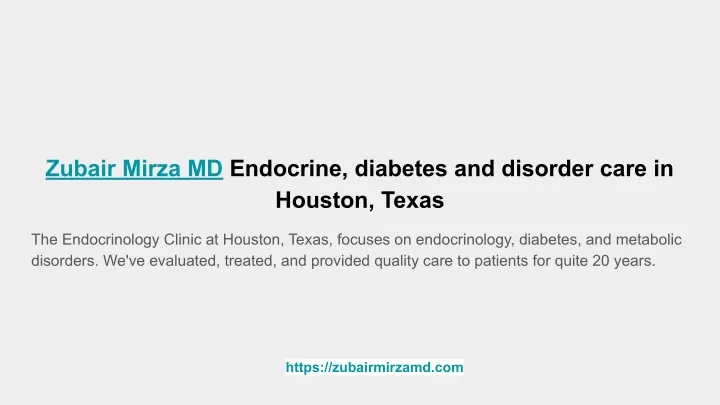 zubair mirza md endocrine diabetes and disorder