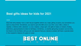 Best gifts ideas for kids for 2021