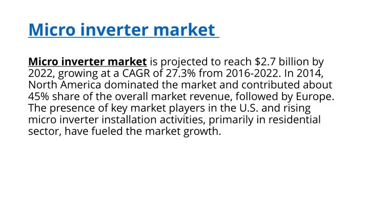 micro inverter market