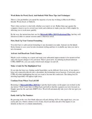 work better in word excel and outlook with these