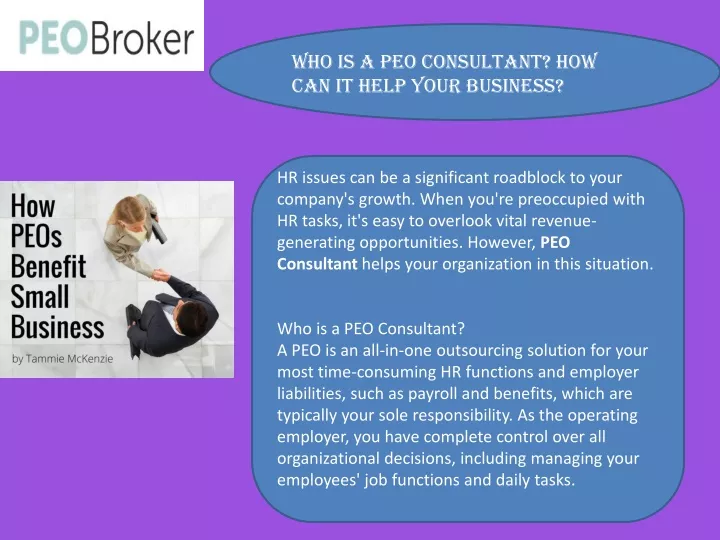 who is a peo consultant how can it help your