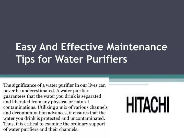 easy and effective maintenance tips for water purifiers