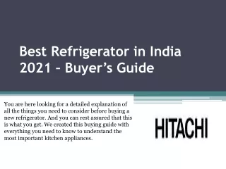 Best Refrigerator in India 2021 – Buyer’s Guide