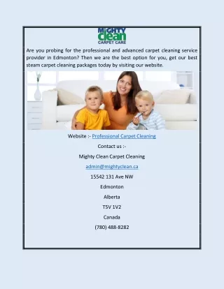 Professional Carpet Cleaning  Mightyclean.ca