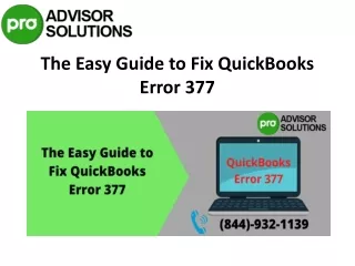the easy guide to fix quickbooks error 377