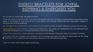 Energy Bracelets for Joyful, Inspiring & Energised You