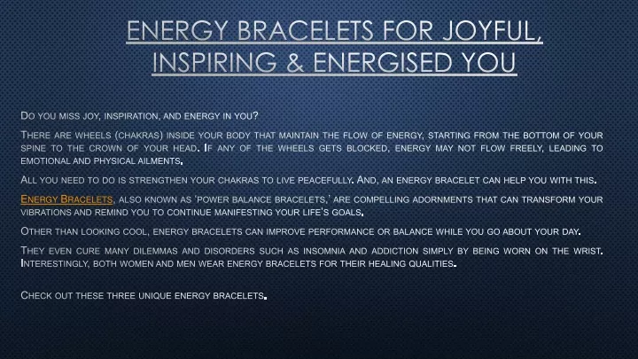 energy bracelets for joyful inspiring energised you