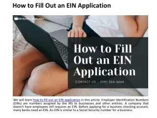 how to fill out an ein application
