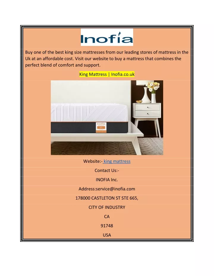 buy one of the best king size mattresses from